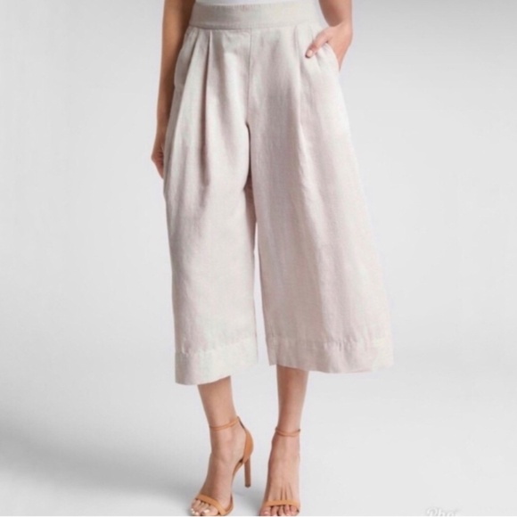 GAP Beige Wide Leg Crop Pants Womens 6 - Picture 1 of 11